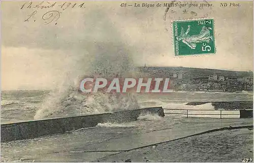 Cartes postales La Digue de Mers par gros temps