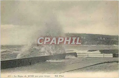 Cartes postales La Digue de Mers par gros temps