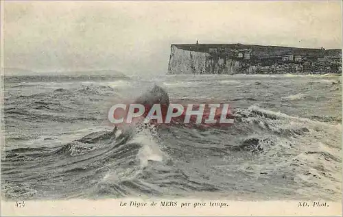 Cartes postales La Digue de Mers par gros temps