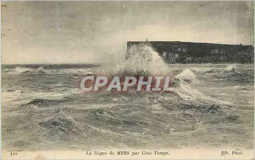 Cartes postales La Digue de Mers par gros temps