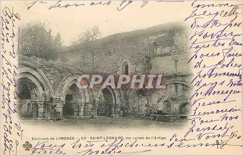 Cartes postales Environs de Limoges Saint leonard les ruines de l'artige (carte 1900)