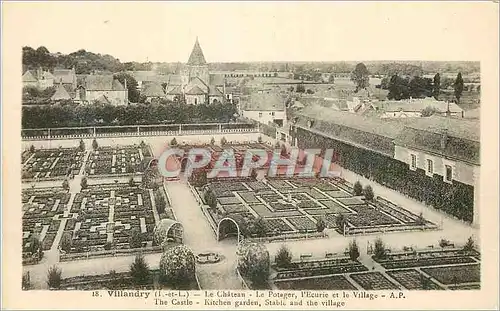 Cartes postales Villandry (I et L) le Chateau le Potager l'Ecurie et le Village