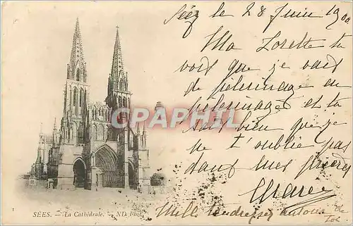 Cartes postales Sees la Cathedrale (carte 1900)