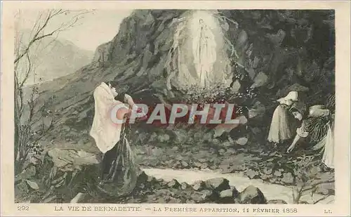 Cartes postales la Vie de Bernadette la Premiere Apparition 11 Fevrier 1858