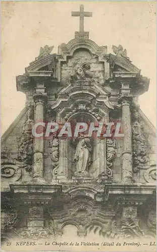 Cartes postales 29 nevers la chapelle de la visitation(detail du fronton)