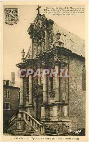 Cartes postales Nevers L'Eglise Sainte Marie Jolie Facade Rococo (1639)