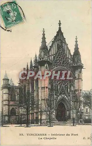 Cartes postales 32 vincennes interieur du fort la chapelle