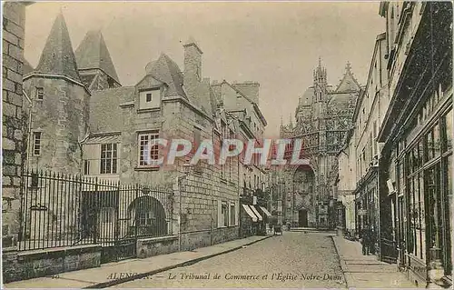 Cartes postales Alencon Tribunal de Commerce et l'Eglise Notre Dame