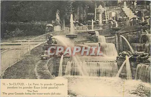 Cartes postales St Cloud Le Parc La Grande Cascade Pendant les Grandes Eaux