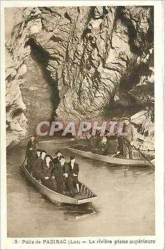 Cartes postales Puits de Padirac (Lot) la Riviere plane Superieure Bateau