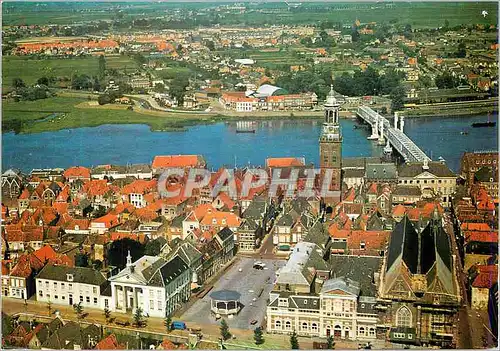 Cartes postales moderne Kampen Met IJ Selbrug in Vogelvlucht