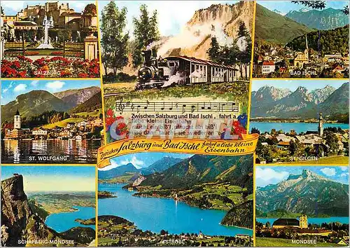 Cartes postales moderne Salzburg und Bad Ischl Fahrt a Liebe Kleine Eisenbahn Train