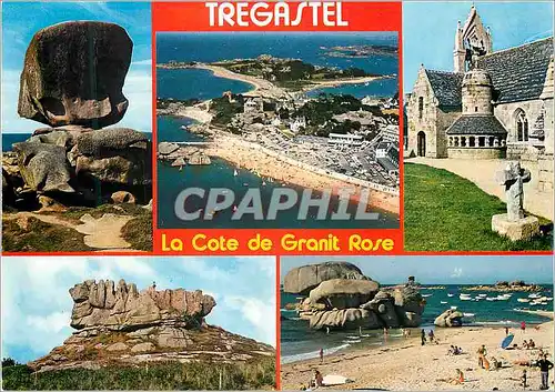 Cartes postales moderne Couleurs de Bretagne La Cote de Grant Rose Tregastel Le De la plage du Coz Pors l eglise la cour