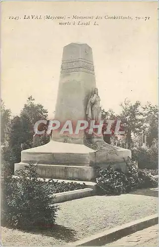 Cartes postales Laval (Mayenne) Monument des Combattants Morts a Laval Militaria