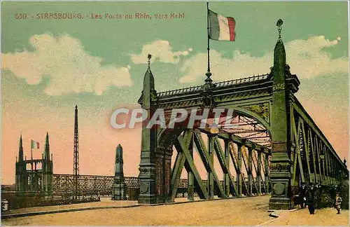 Cartes postales Strasbourg Les Pontts au Rhin Vers Kehl