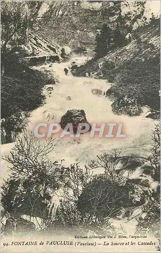 Cartes postales Fontaine de Vaucluse (Vaucluse) La Source et les Cascades