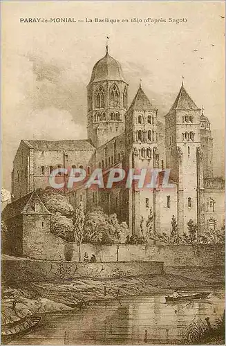 Cartes postales Paray le Monial la Basilique en 1840 (d'apres Sagot)