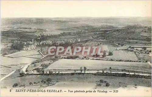 Cartes postales 2 saint pere sous vezelay vue generale prise de vezelay