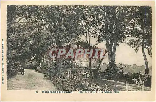 Cartes postales 41 bourbonne les bains parc du chateau la grande allee