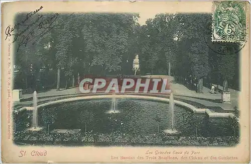 Cartes postales St Cloud Les Grandes Eaux du Parc Les Bassins des Trois Bouillons