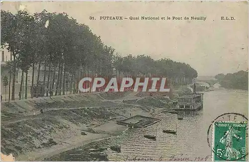 Cartes postales Puteaux Quai National et le Pont de Neuilly