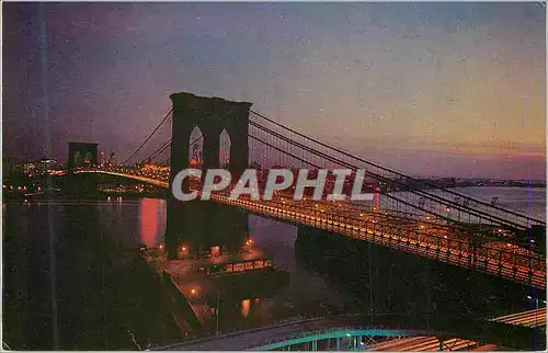 Cartes postales moderne New York Blooklyn Bridge at Night