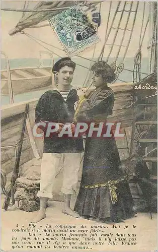 Cartes postales Elle La Compagne du Marin An je le voudrais si le Marin avait un Coeur Fidele Lui Le Marin Franc