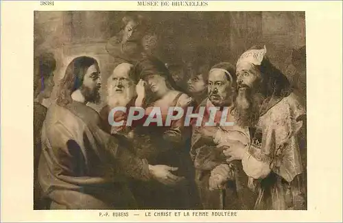 Cartes postales P p rubens le christ et la femme adultere