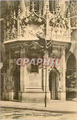 Cartes postales Munchen neues rathaus mit lindwurmecke