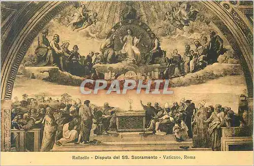Cartes postales Raffaelo disputa del ss sacramento vaticano roma
