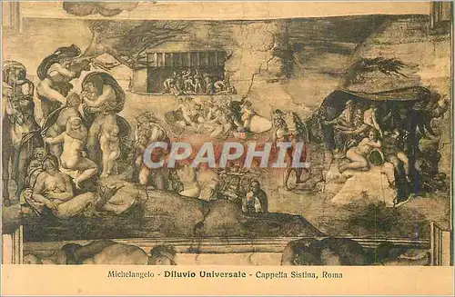 Cartes postales Michelangelo diluvio universale capella sistina roma