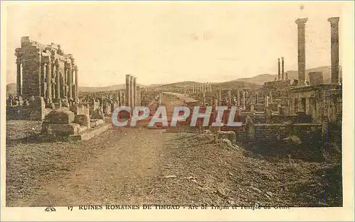 Cartes postales 17 ruines romaines de timgad arc de trajam