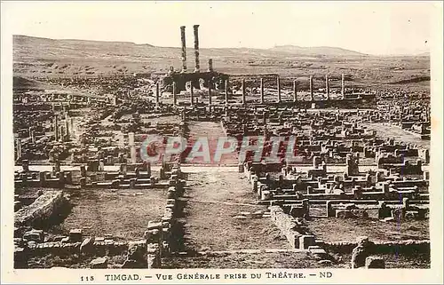 Cartes postales 115 timgad vue generale prise du theatre