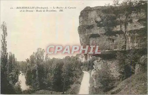 Cartes postales 10 bourdeilles (dordogne) le rocher de et la dronne route de brantome