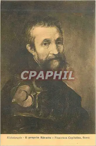 Cartes postales Michelangelo ii proprio ritratto pinacoteca capitolina roma