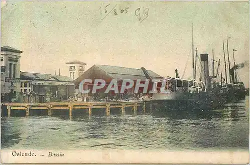 Cartes postales Oslende bassin Bateau