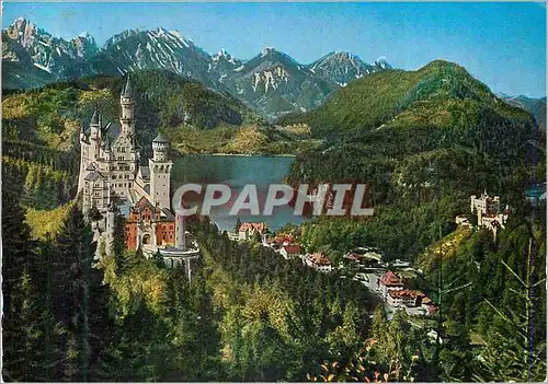 Cartes postales moderne Royal Castles Neuschwanstein and Hohenschwangau Bavaria