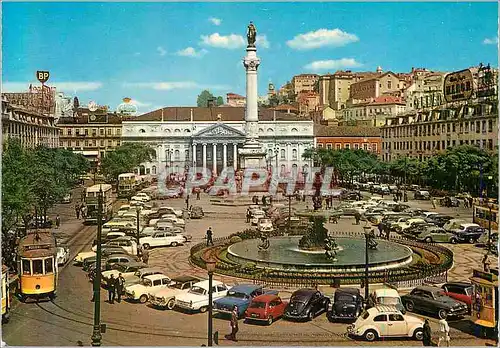 Cartes postales moderne Lisboa Place de D Pedro IV (Rossio) Automobile Tramway