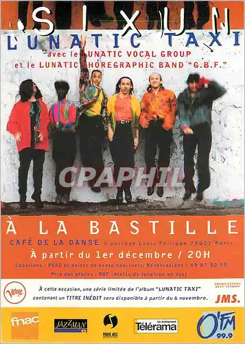 Cartes postales moderne Sixun a la Bastille Cafe de la Danse a partir du 1er Decembre Spectacle par Mois Passage Louis P