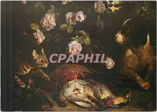 Cartes postales moderne Francois Desportes (1661 1743) Ecole Francaise Nature Morte Chien et Chat