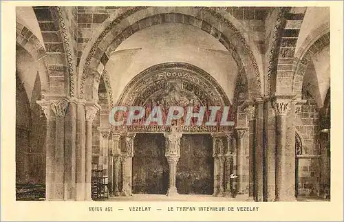 Cartes postales Moyen Age Vezelay Le Tympan Interieur de Vezelay