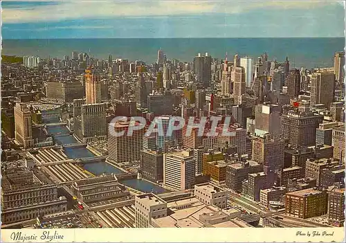 Cartes postales moderne Majetic Skyline An aerial view of the magnificent skycarpers which form Chicago's Skyline River