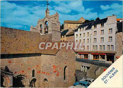 Cartes postales moderne St Alban sur Limagnole (Lozere) L'Eglise et l'Hotel du Centre