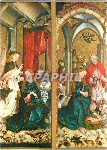 Cartes postales moderne Germanisches National Museum Nurnberg L'Annonciation La Nativite Martin Schwarz (vers 1480)