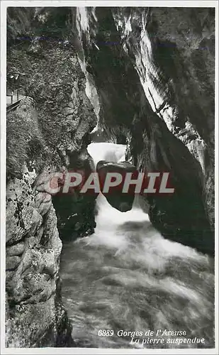 Cartes postales moderne Gorges de L'Areuse La Pierre Suspendue