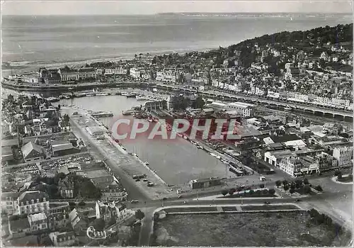 Moderne Karte Trouville Deauville (Calvados) Vue aerienne Le Port