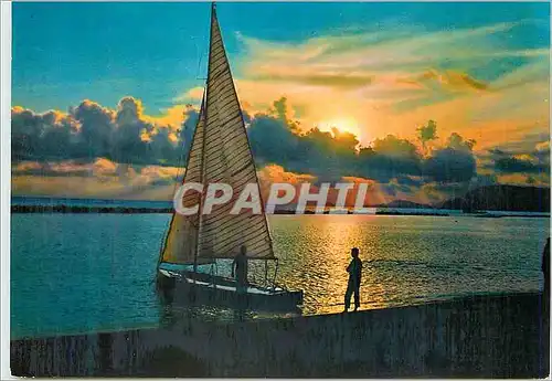 Cartes postales moderne Riviera Adriatica Le Coucher du soleil  Bateau