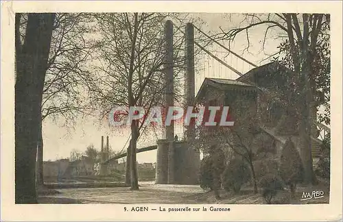 Cartes postales Agen la paserelle sur la garonne