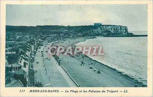 Cartes postales Mers les Bains La Plage et les Falaises du Treport