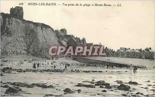 Cartes postales Mers les Bains Vue prise de la Plage a Maree Basse